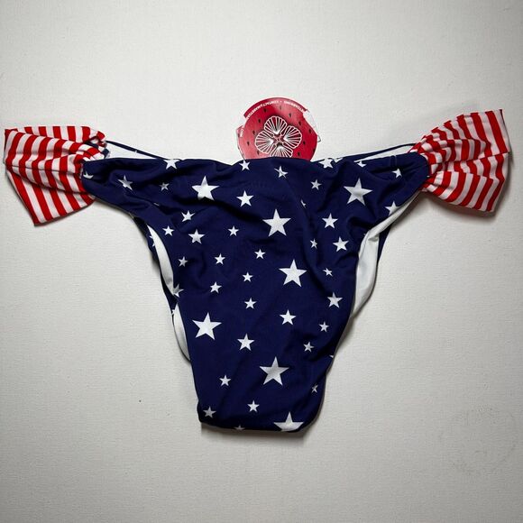 Maretoa Bikini Bottom XL Swim American Flag Stars Brazilian Classic Side Scrunch - Picture 5 of 8